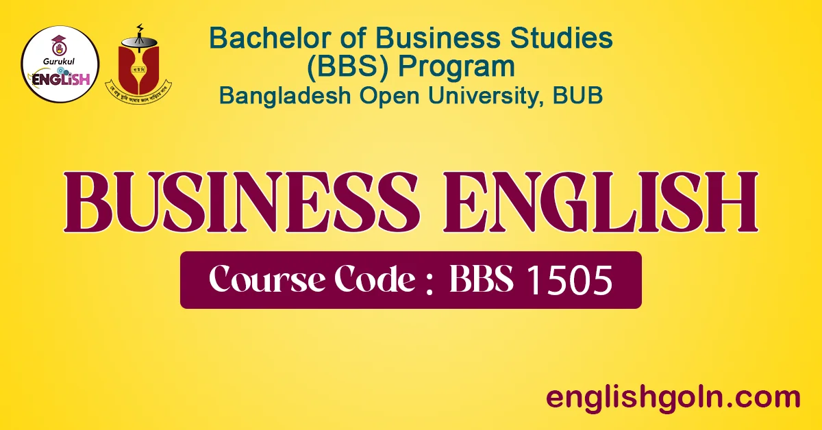 BUB BBS 1505 Business English 1 BUSINESS ENGLISH BBS 1505