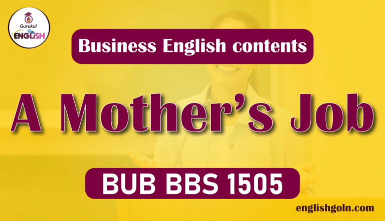 A Mother's Job