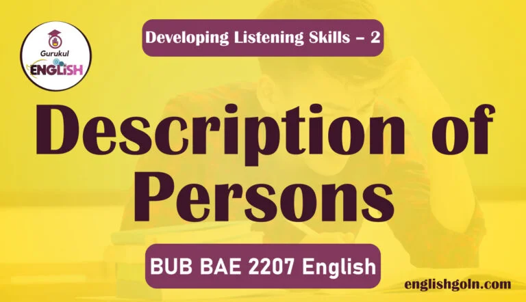 Description of Persons