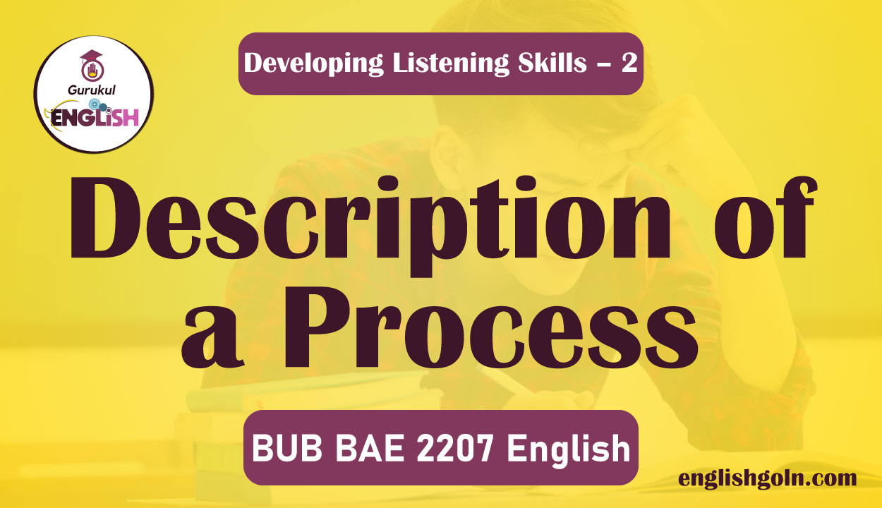 Description of a Process 1 Description of a Process