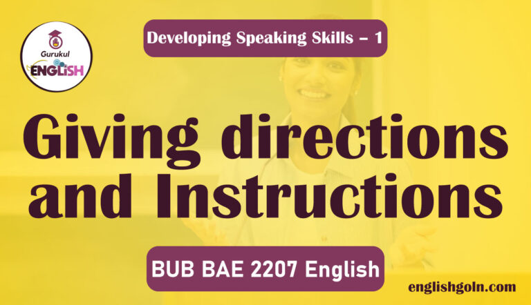 Giving Directions and Instructions