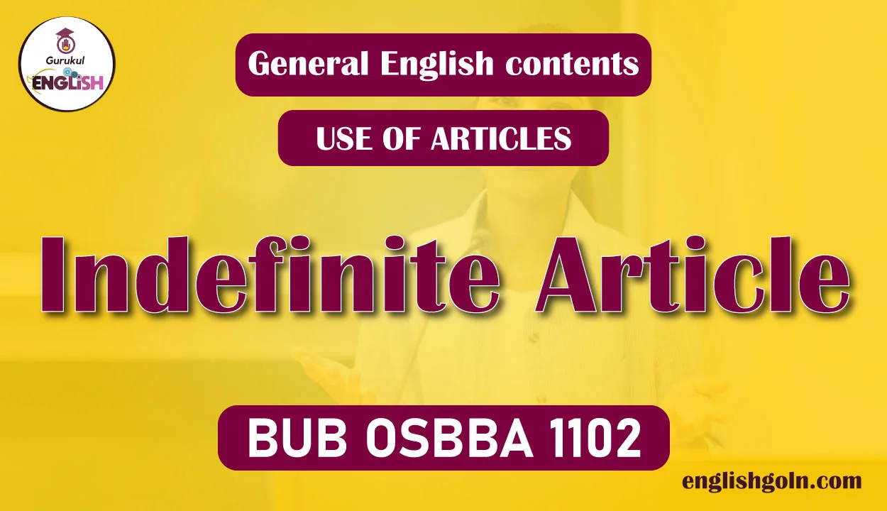 Indefinite Article